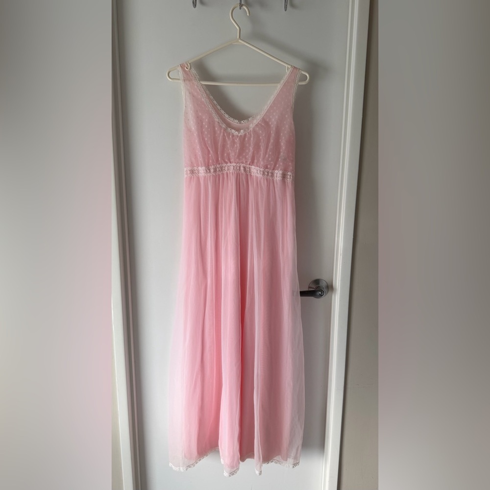 Vintage French Maid Pink Nightgown Lingerie